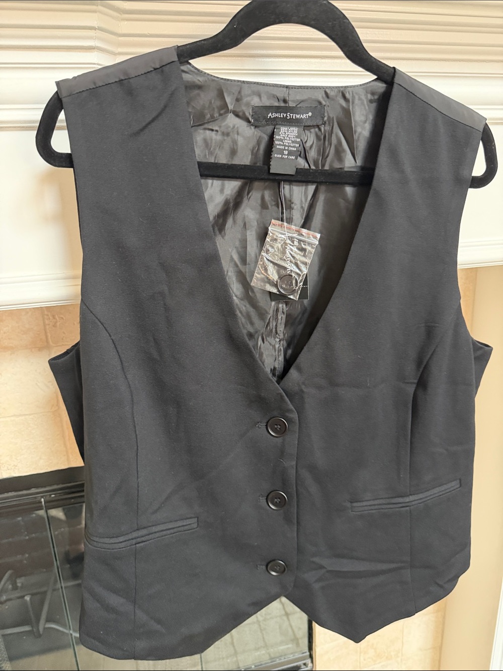 Ashley Stewart Black Button Front Vest SZ 18